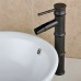 Hiendure Solid Brass Bamboo Faucet Design Lavatory Vanity Vessel Sink Filler Faucet Bathroom  Oil Rubbed Bronze - B00T2TH8XC